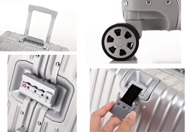 Unbranded Travel Bags Hard-shell ribbed spinner trolley suitcase product detail image 15