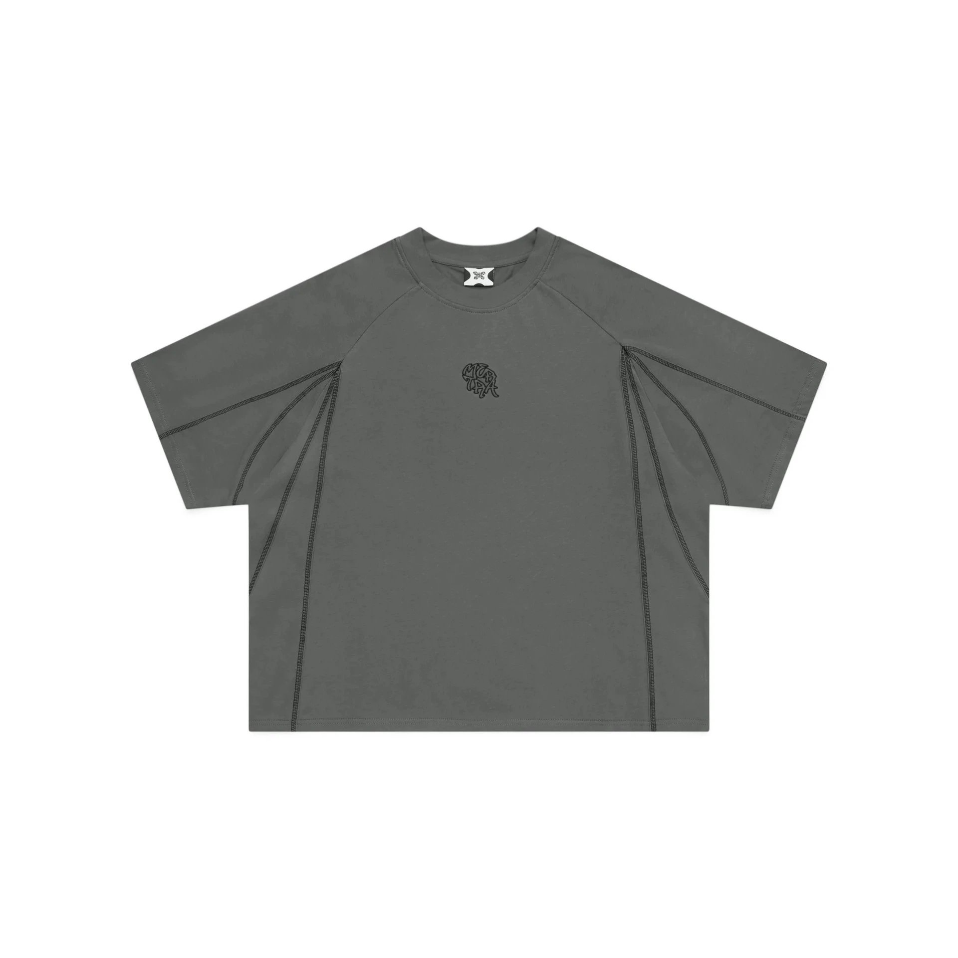 Unbranded Shorts Embroidered Letter Sweat with Contrast Pocket Inserts — ME spliced short-sleeve/dark gray