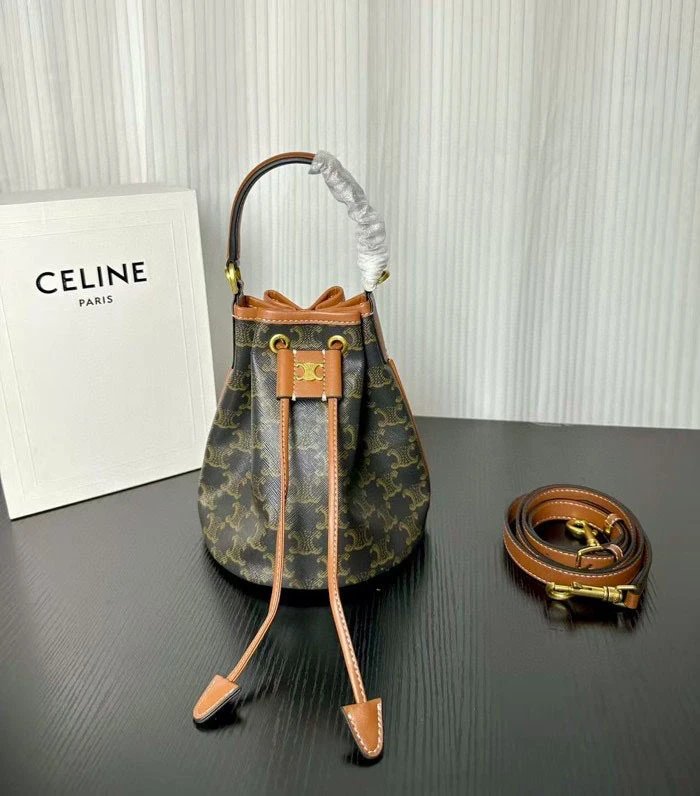 Celine Handbags Triomphe Logo Bucket Bag — Presbyopia 16*19*16 CM