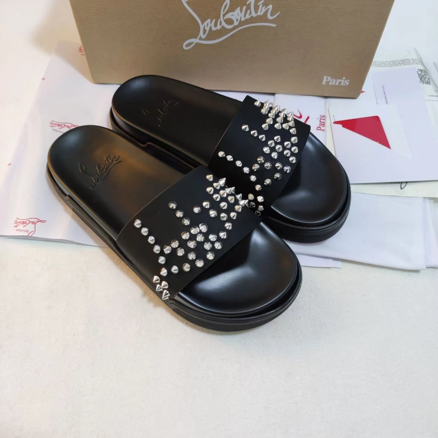 Christian Louboutin Slippers Spiked slide and thong — 12
