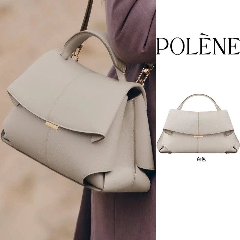 Polène Handbags Top-handle flap bag with pleated side panels image 3