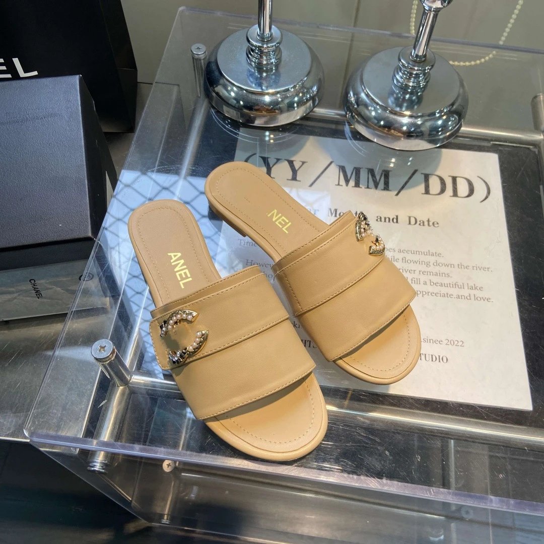 Unbranded Slippers Open-Toe Double-Strap Slides with Rhinestone Buckle image 3