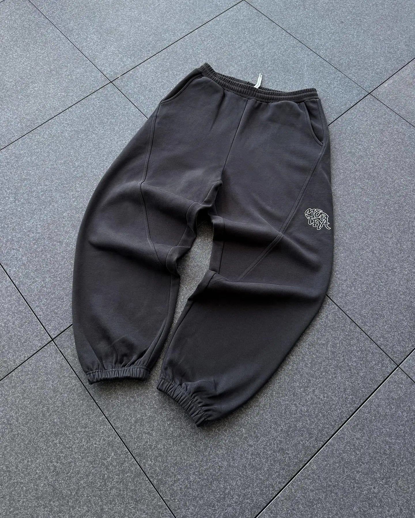 Unbranded Shorts Embroidered Letter Sweat with Contrast Pocket Inserts — 5809/Harem Pants Style/Black