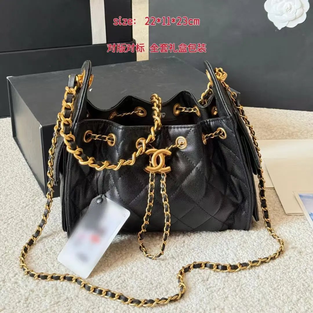 Chanel Shoulder Bags Quilted drawstring chain bag image 2