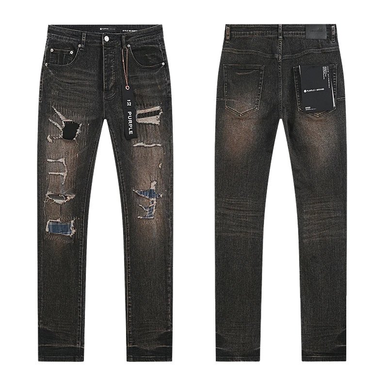 PURPLE BRAND Jeans Distressed and paint-splatter denim — PU157
