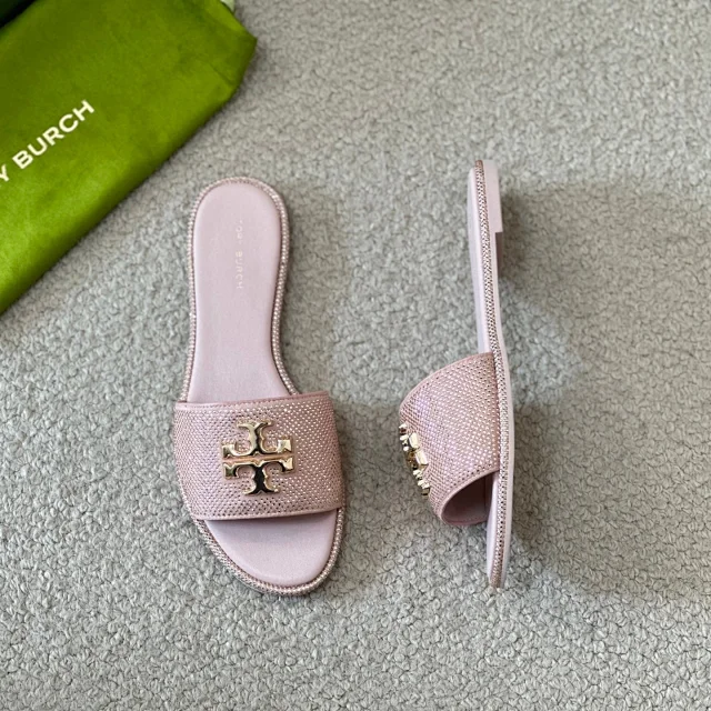 Tory Burch Sandals Rhinestone slide with Double T logo hardware product detail image 7