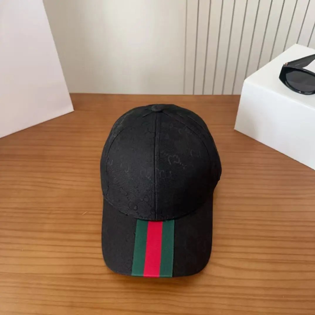 Gucci Hats GG monogram web stripe baseball cap product image