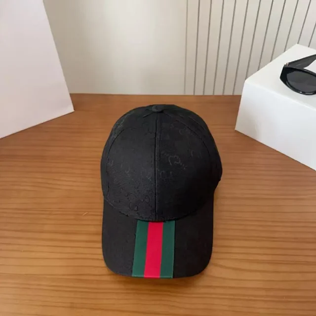 Gucci Hats GG monogram web stripe baseball cap product detail image 1