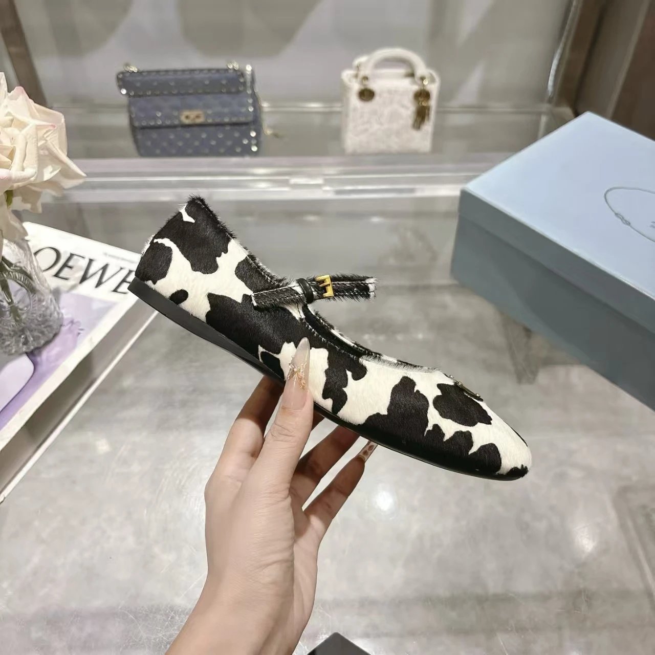 Prada Casual Shoes Mary Jane ballet flats with triangle logo plaque — 17