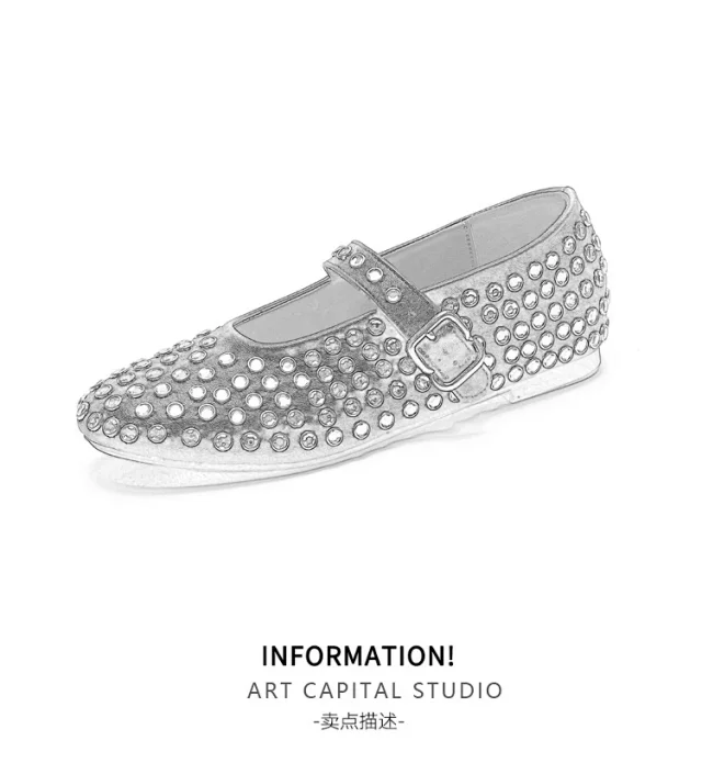 Alaïa Casual Shoes Studded Buckle Mary Jane Flats product detail image 3