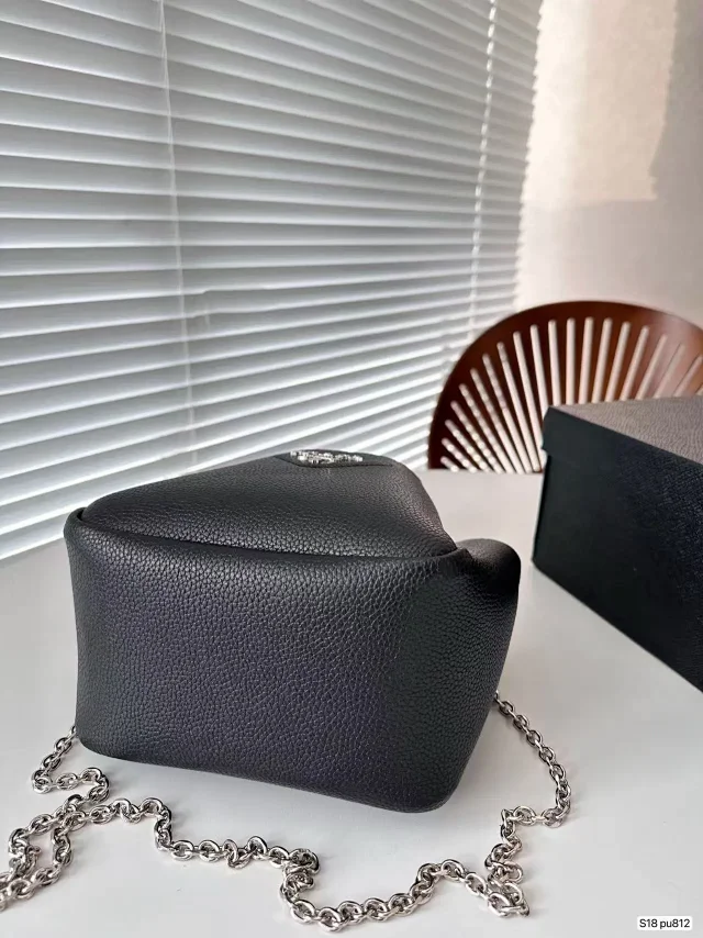 Prada Handbags Mini triangle-logo tote with chain shoulder strap product detail image 2