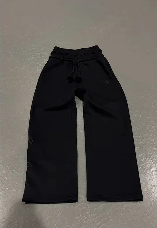 Palm Angels Trousers Double-waistband wide-leg sweatpants with star embroidery product detail image 6