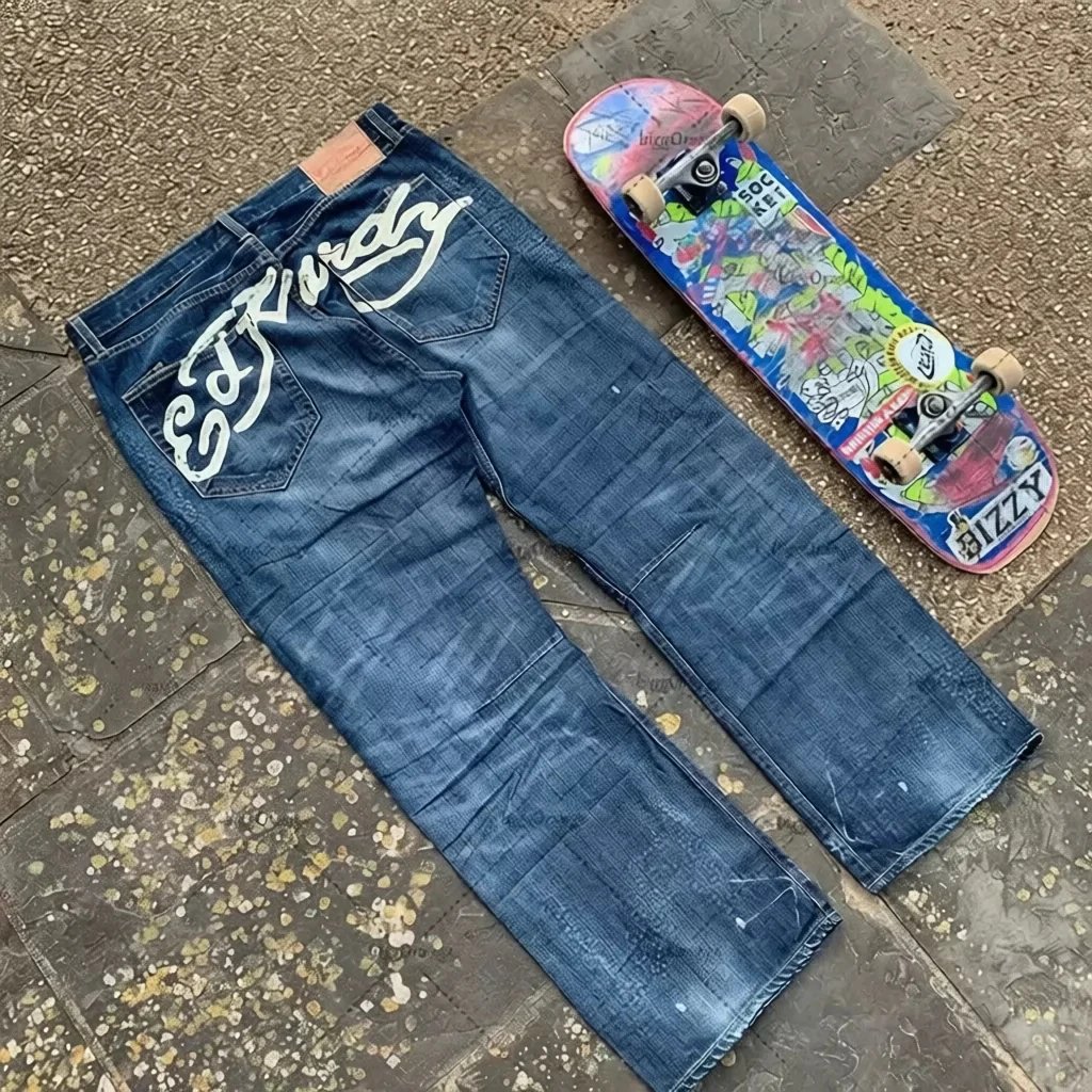 Ed Hardy Jeans Graphic-Print Loose-Fit — N57 blue