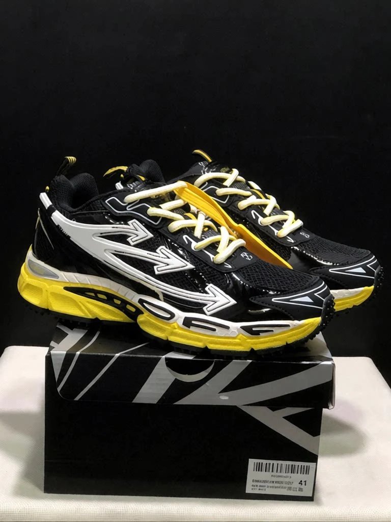 Off-White Sneakers Torre chunky mesh — Black, white, and yellow