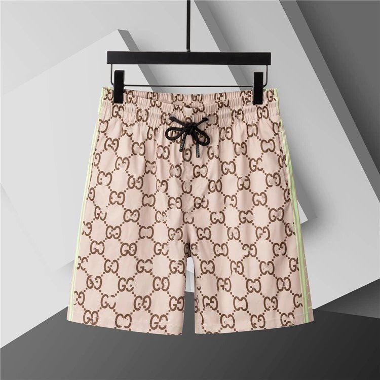 Dior Swimwear Elastic Drawstring Logo-Print Swim Shorts — 3809 Turmeric color