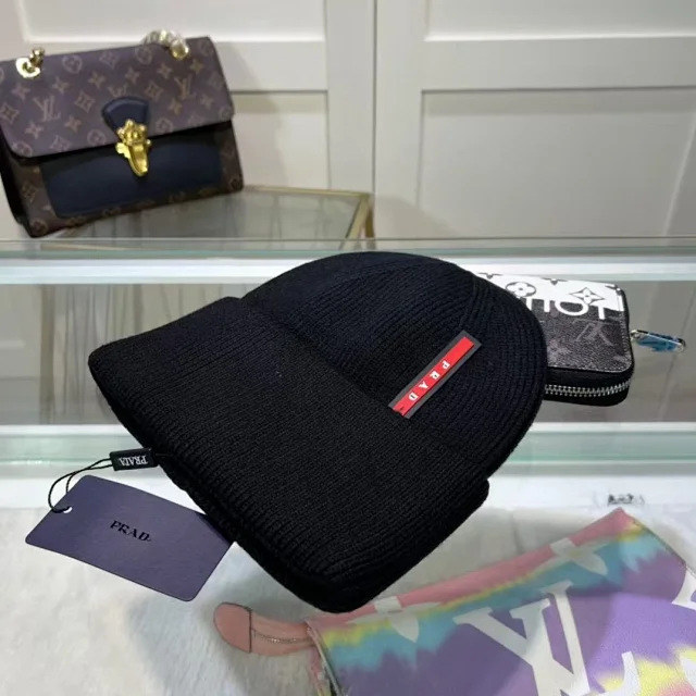 Prada Hats Ribbed Cuffed Knit Beanie product detail image 10