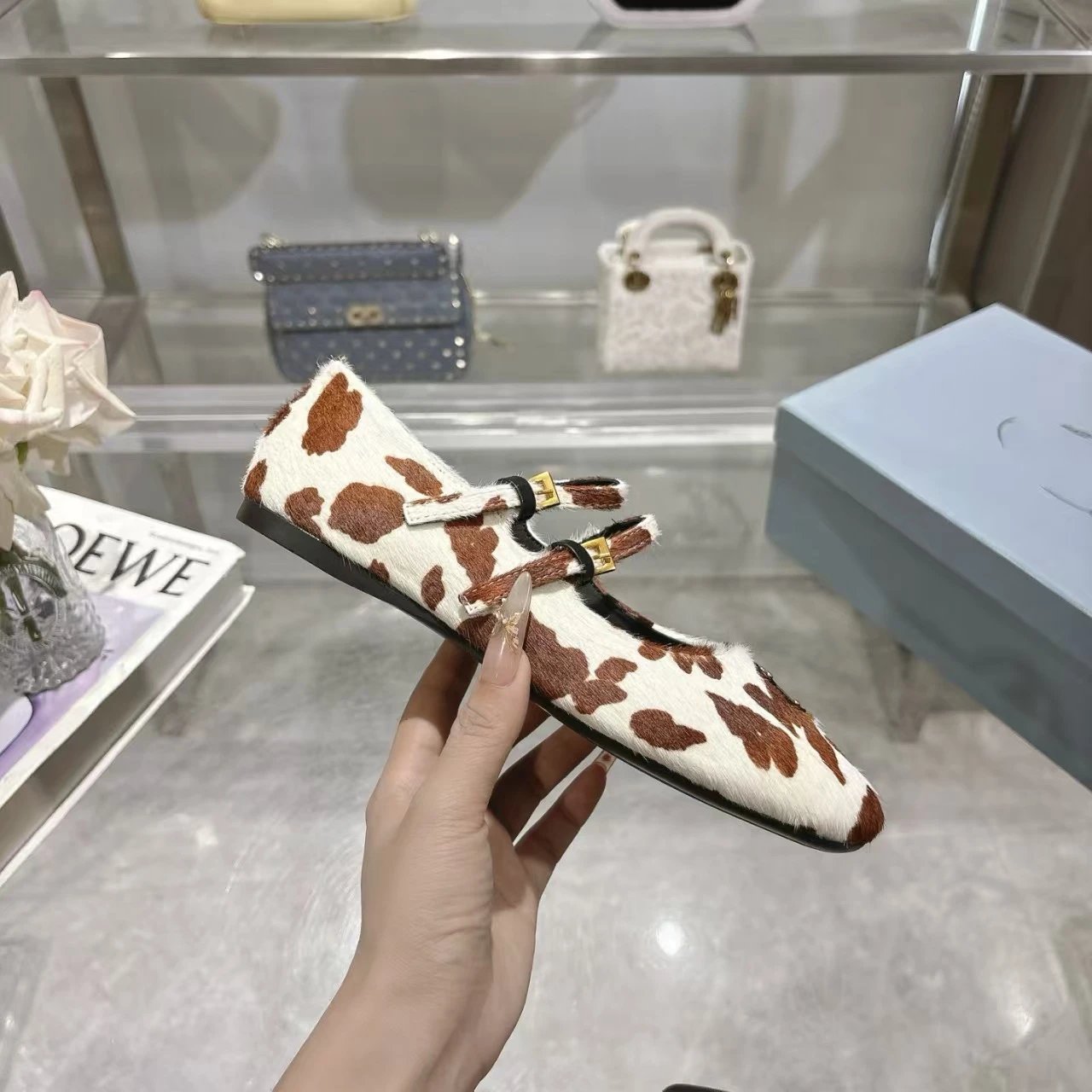 Prada Casual Shoes Mary Jane ballet flats with triangle logo plaque — 10