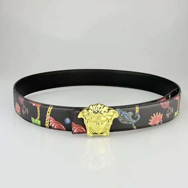 Versace Belts Logo-print belt with Medusa-head buckle product detail image 1