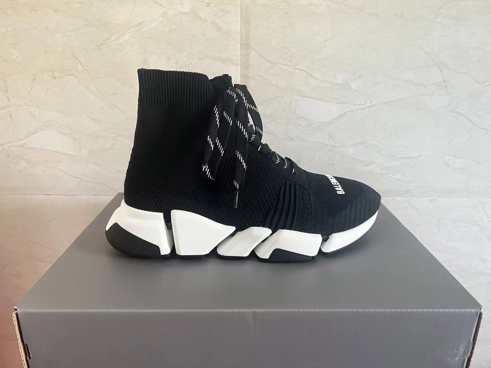 Balenciaga Sneakers High-Top Knit Sock with Chunky Segmented Sole — 2