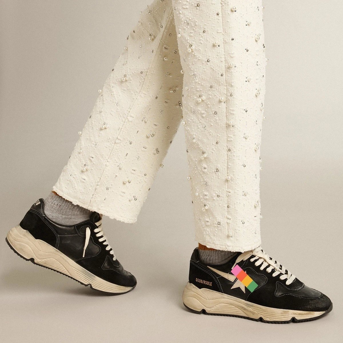 Unbranded Sneakers Distressed star-appliqué chunky — 1