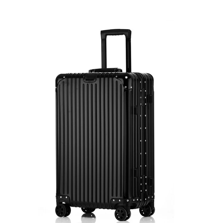Unbranded Travel Bags Hard-shell ribbed spinner trolley suitcase — Classic black