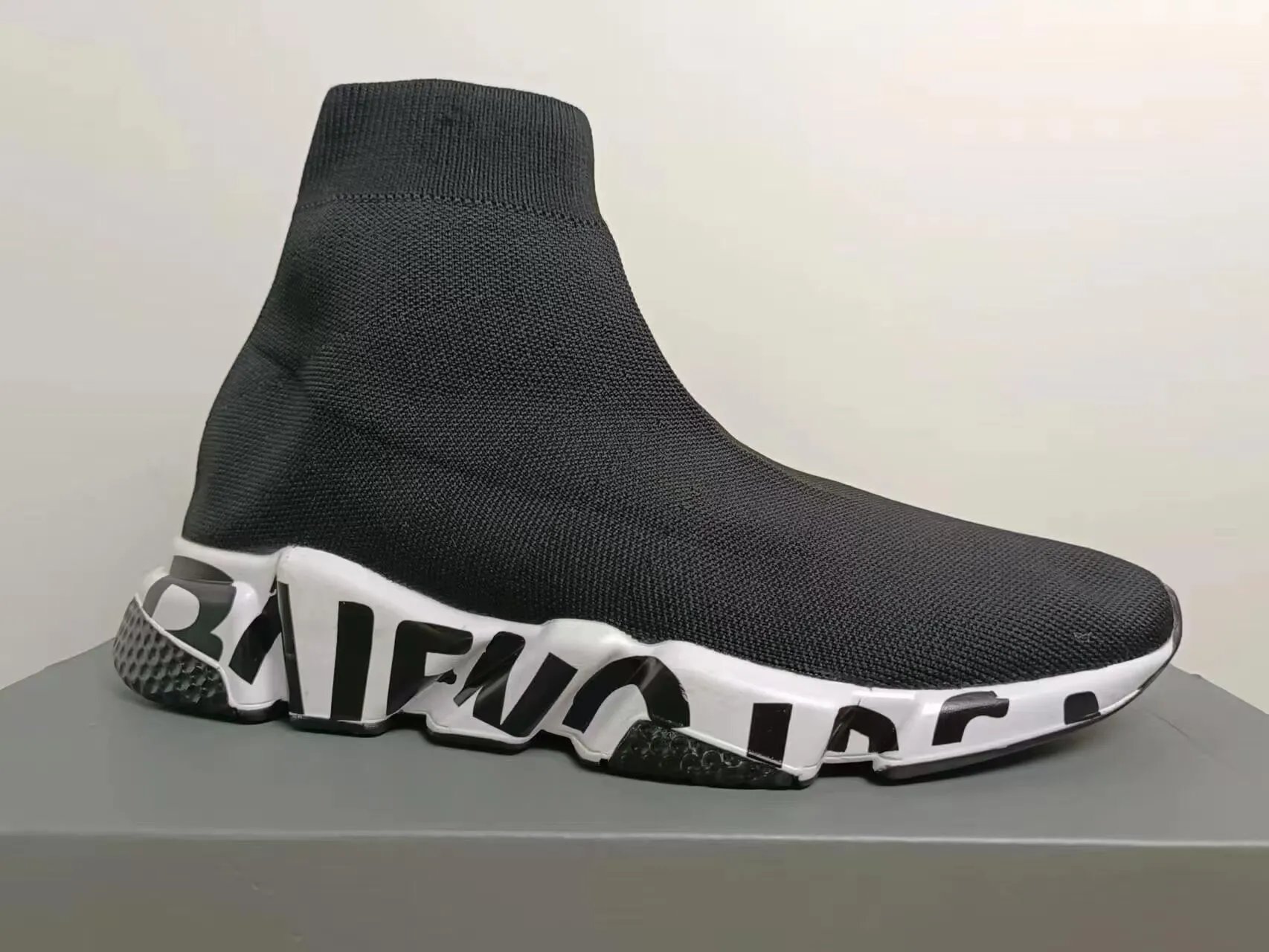 Balenciaga Sneakers High-Top Knit Sock with Chunky Segmented Sole — 14