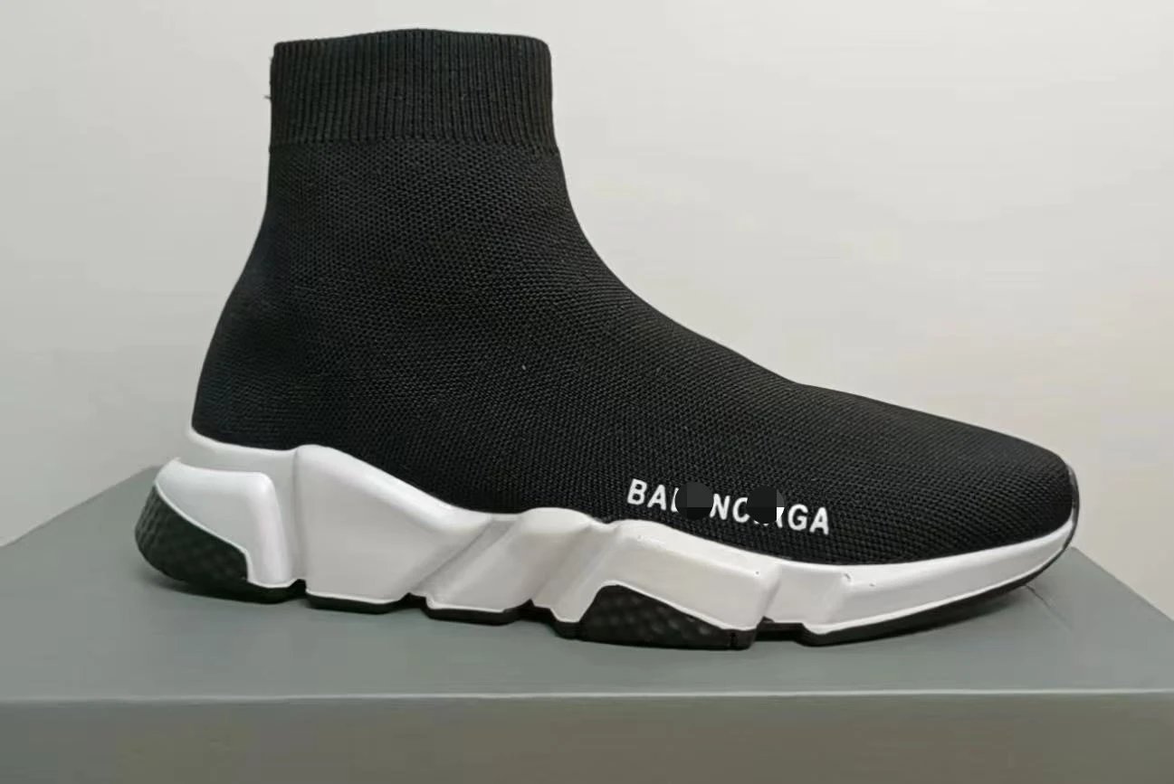 Balenciaga Sneakers High-Top Knit Sock with Chunky Segmented Sole — 7
