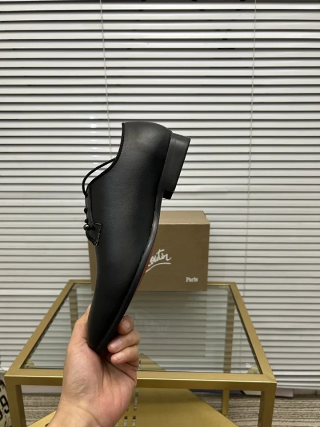 Christian Louboutin Leather Shoes Lace-Up Derby with Round Stud Details product detail image 2