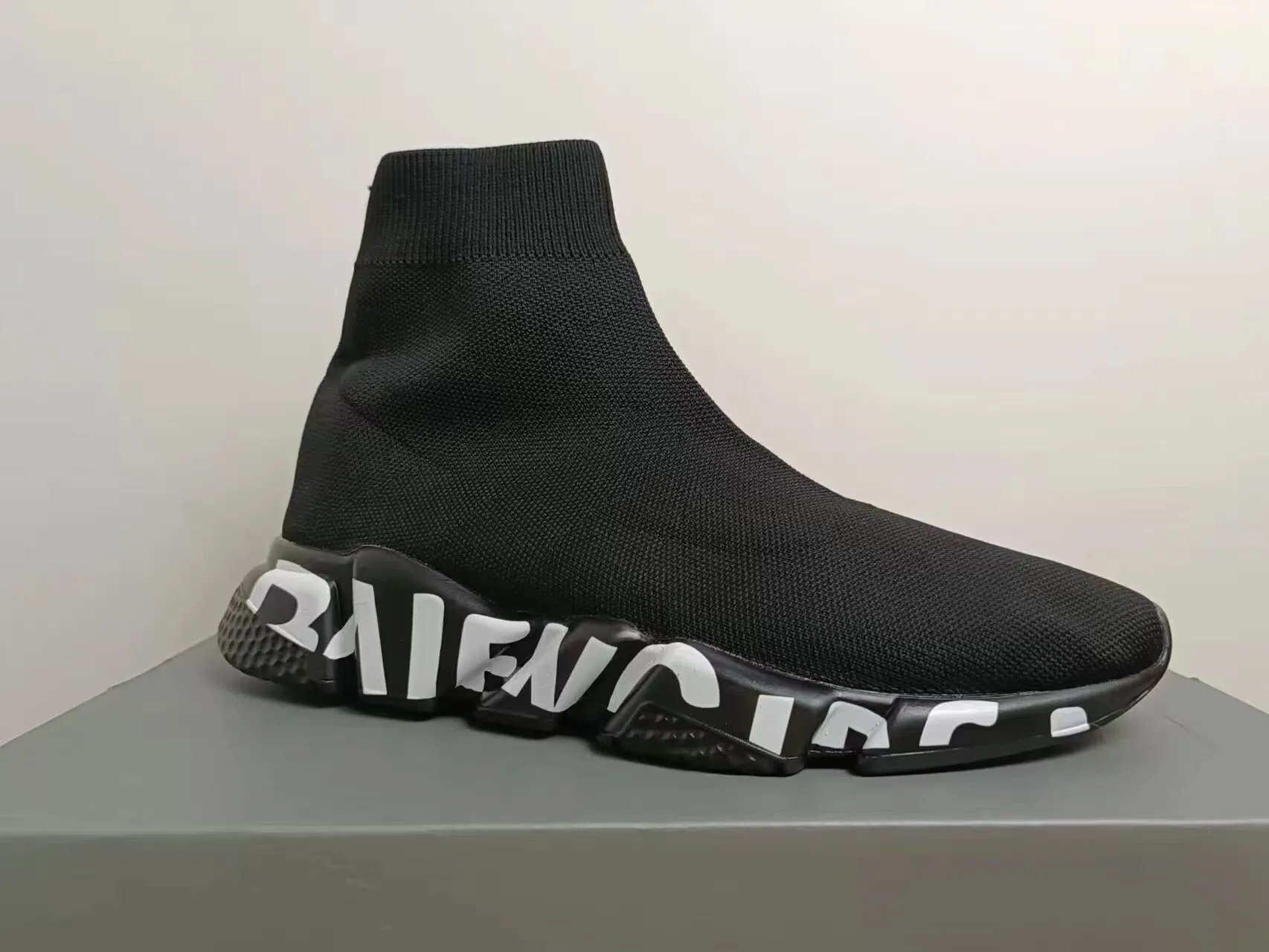 Balenciaga Sneakers High-Top Knit Sock with Chunky Segmented Sole — 16