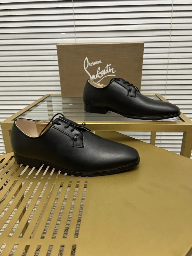 Christian Louboutin Leather Shoes Lace-Up Derby with Round Stud Details product detail image 3