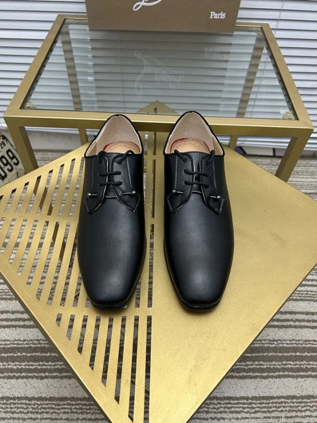 Christian Louboutin Leather Shoes Lace-Up Derby with Round Stud Details product detail image 5