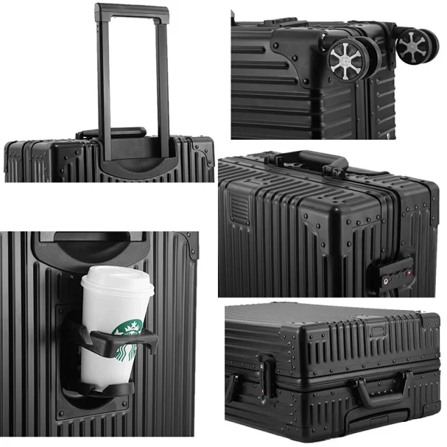 Unbranded Travel Bags Hard-shell ribbed spinner trolley suitcase product detail image 40
