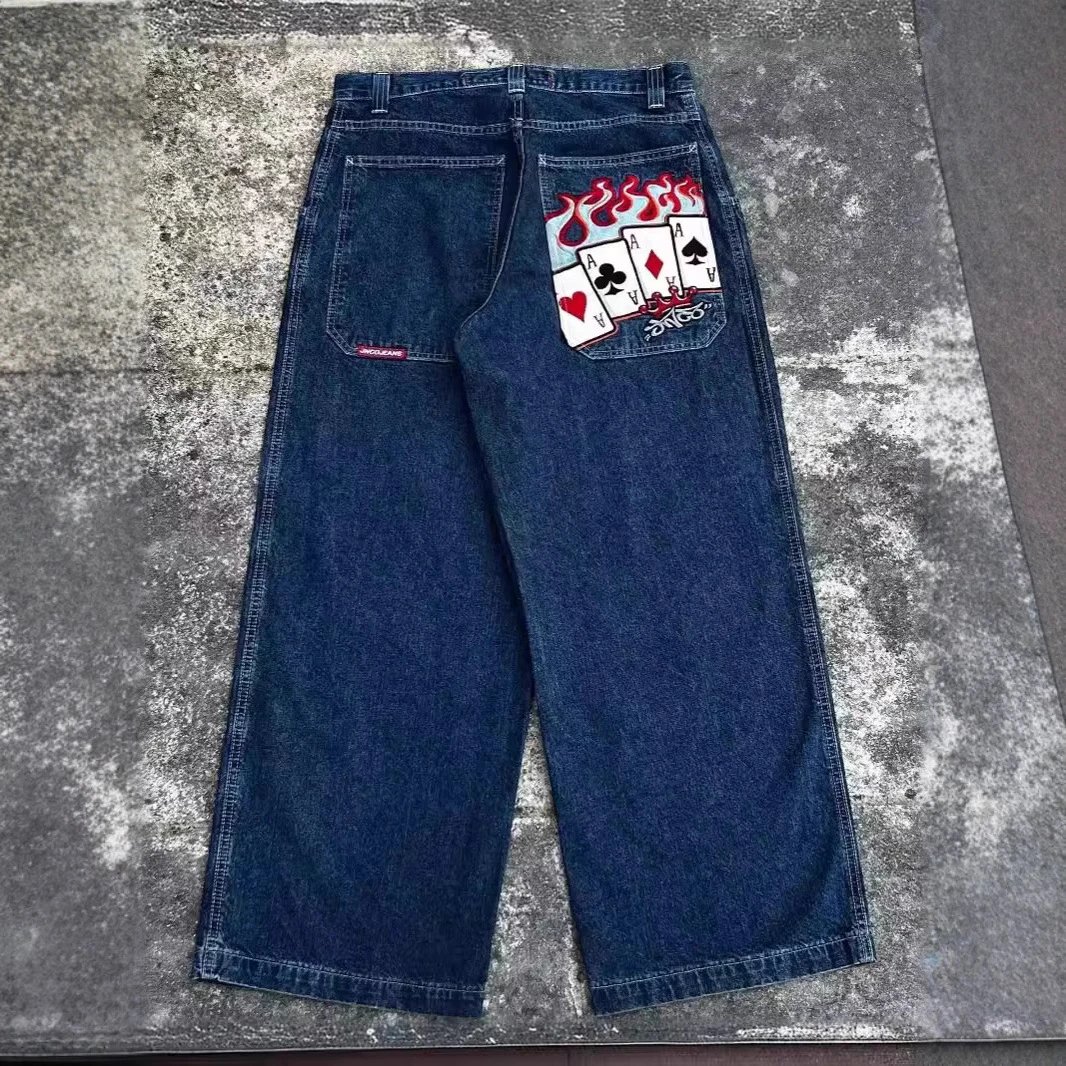UNCOJEANS Wide-Leg Graphic Patch Jeans image 3