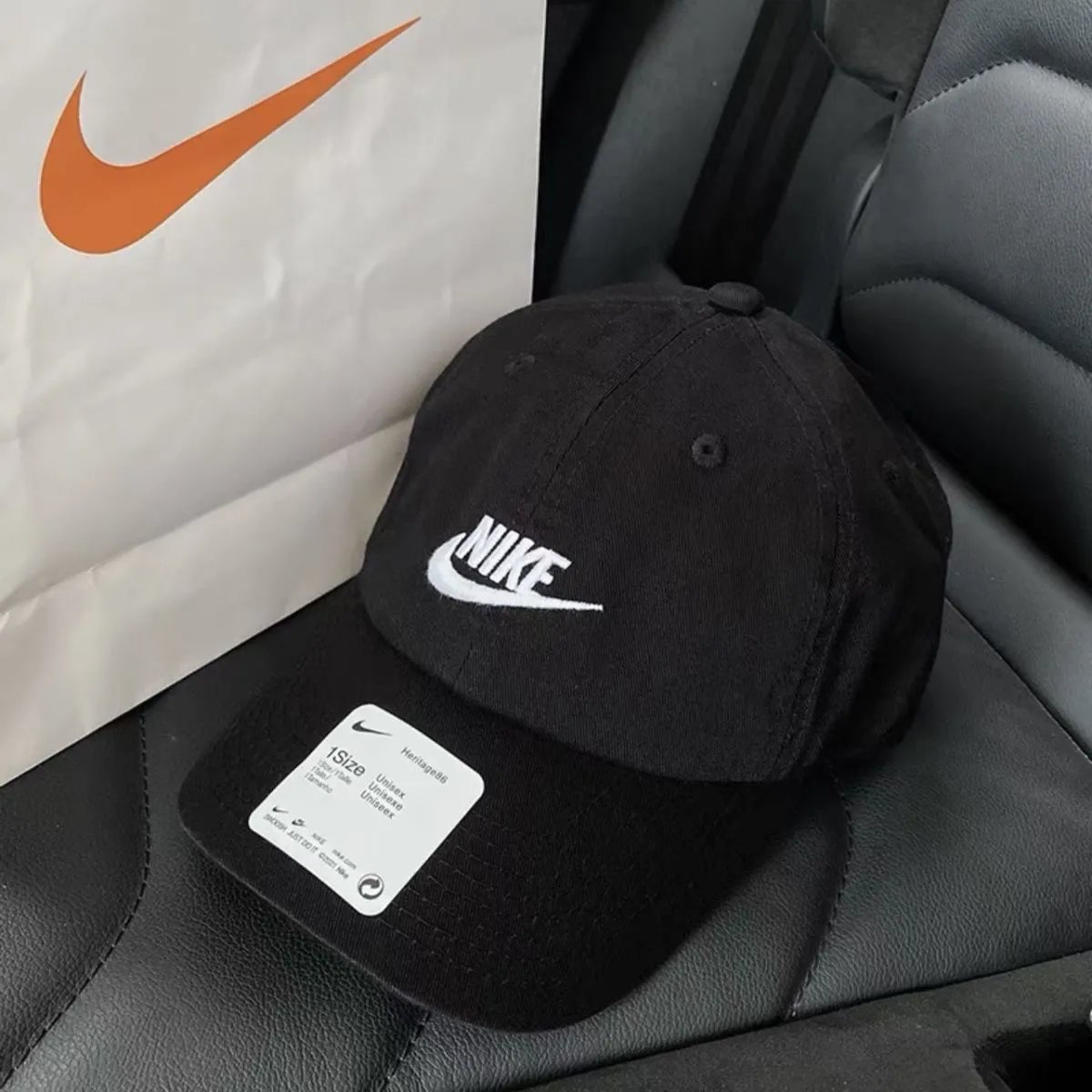 Nike Hats Washed cotton baseball cap with embroidered logo image 2
