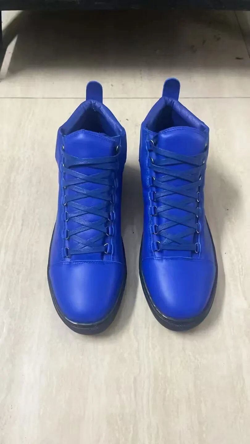 Unbranded Sneakers High-Top Lace-Up with Metal Eyelets — Blue