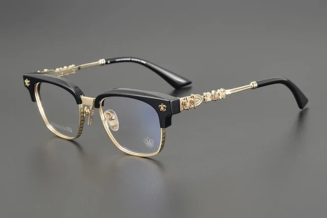 Unbranded Eyewear CH 8224 Half-Rim Floral Temple Frames product detail image 3