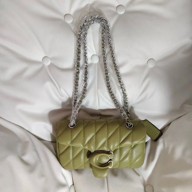 Coach Shoulder Bags Quilted Tabby chain bag — Green (gift box packaging)