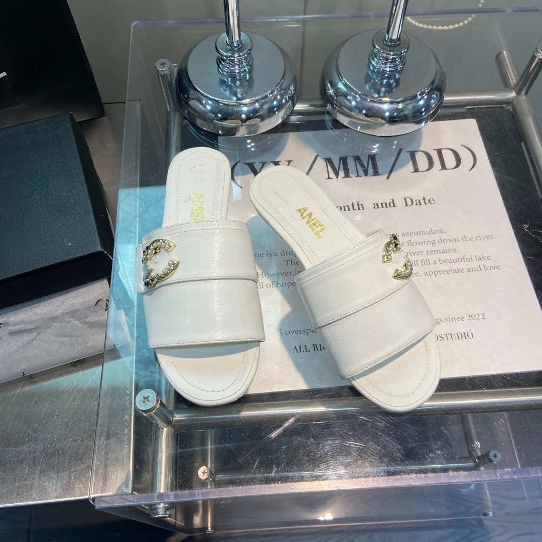Unbranded Slippers Open-Toe Double-Strap Slides with Rhinestone Buckle image 2