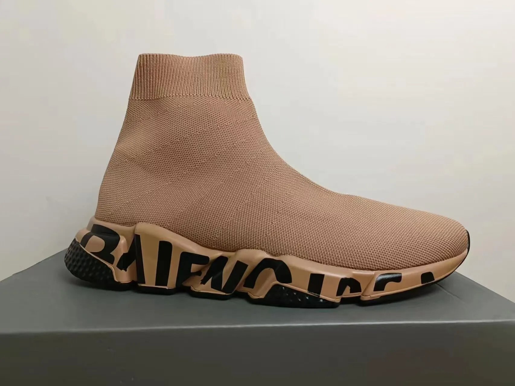 Balenciaga Sneakers High-Top Knit Sock with Chunky Segmented Sole — 15