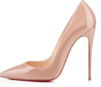 Christian Louboutin High Heels Pointed-Toe Stiletto Pumps — Apricot 8CM