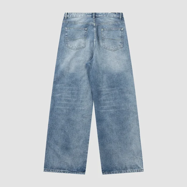 Unbranded Jeans Loose straight-leg with contrast side stripes product detail image 6