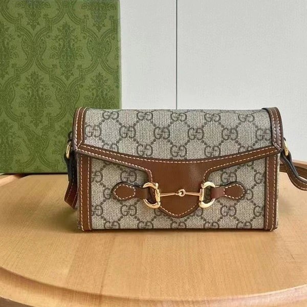 Gucci Crossbody Bags GG monogram horsebit flap image 1