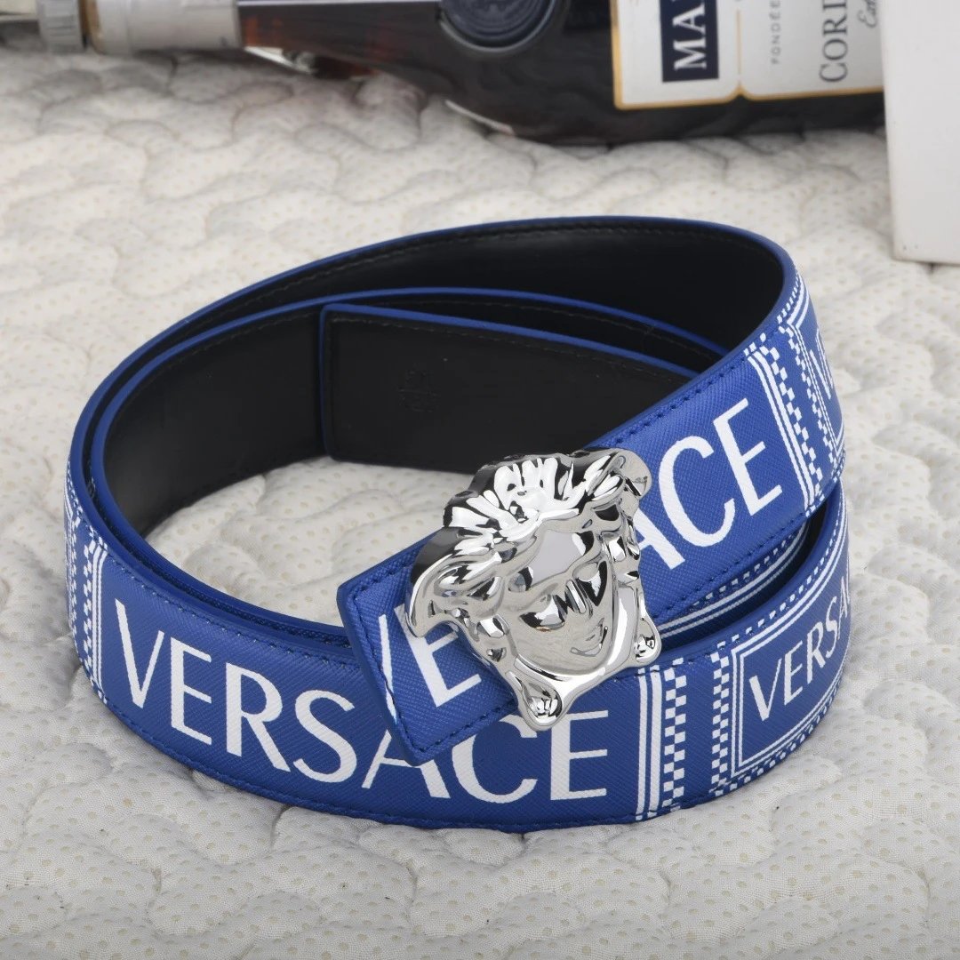 Versace Belts Logo-print belt with Medusa-head buckle image 2