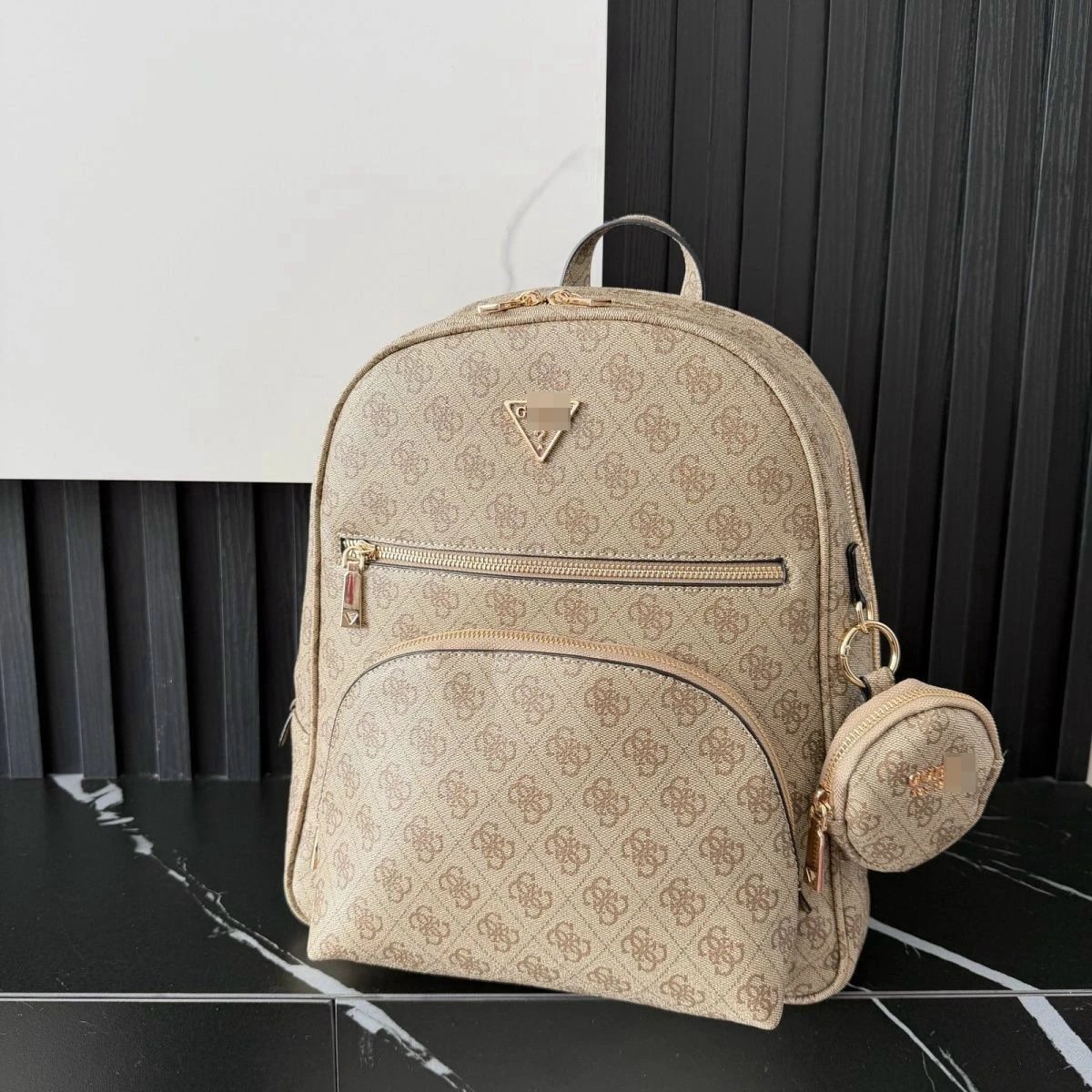 GUESS Backpacks Monogram backpack with detachable round pouch image 2