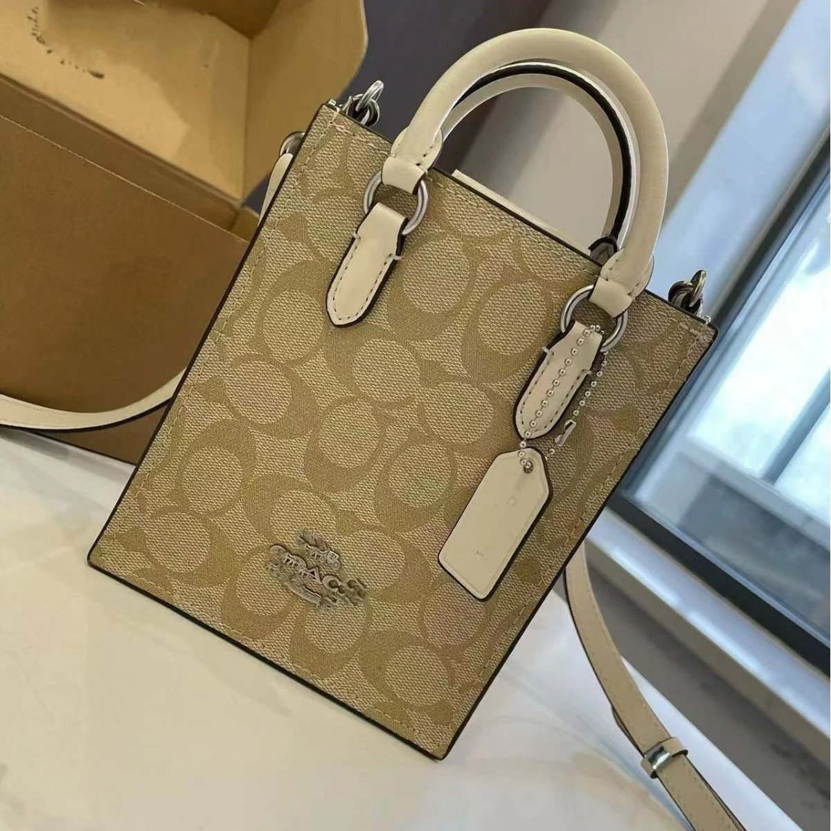 Coach Crossbody Bags Mini Signature Canvas Top-Handle image 4