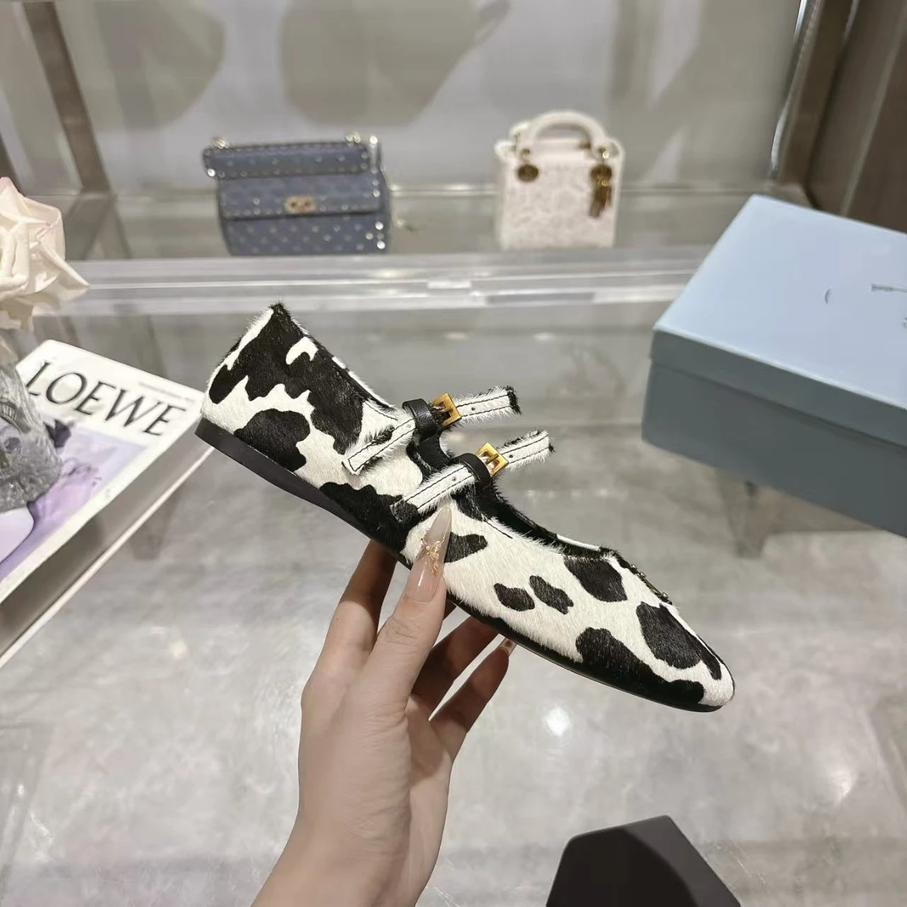 Prada Casual Shoes Mary Jane ballet flats with triangle logo plaque — 11