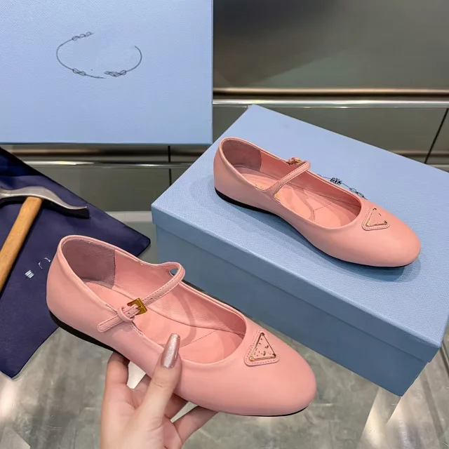 Prada Casual Shoes Mary Jane ballet flats with triangle logo plaque product detail image 2