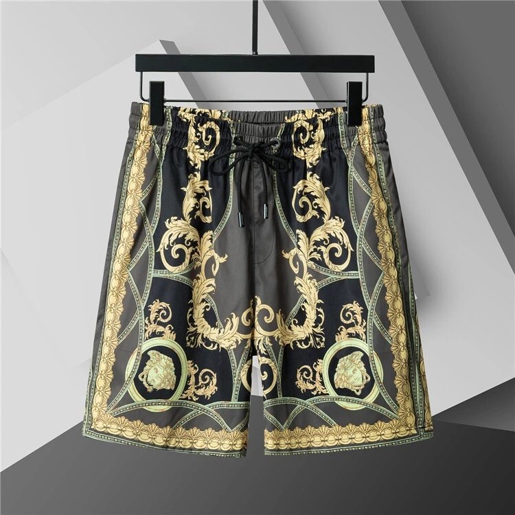Dior Swimwear Elastic Drawstring Logo-Print Swim Shorts — 3786 gold