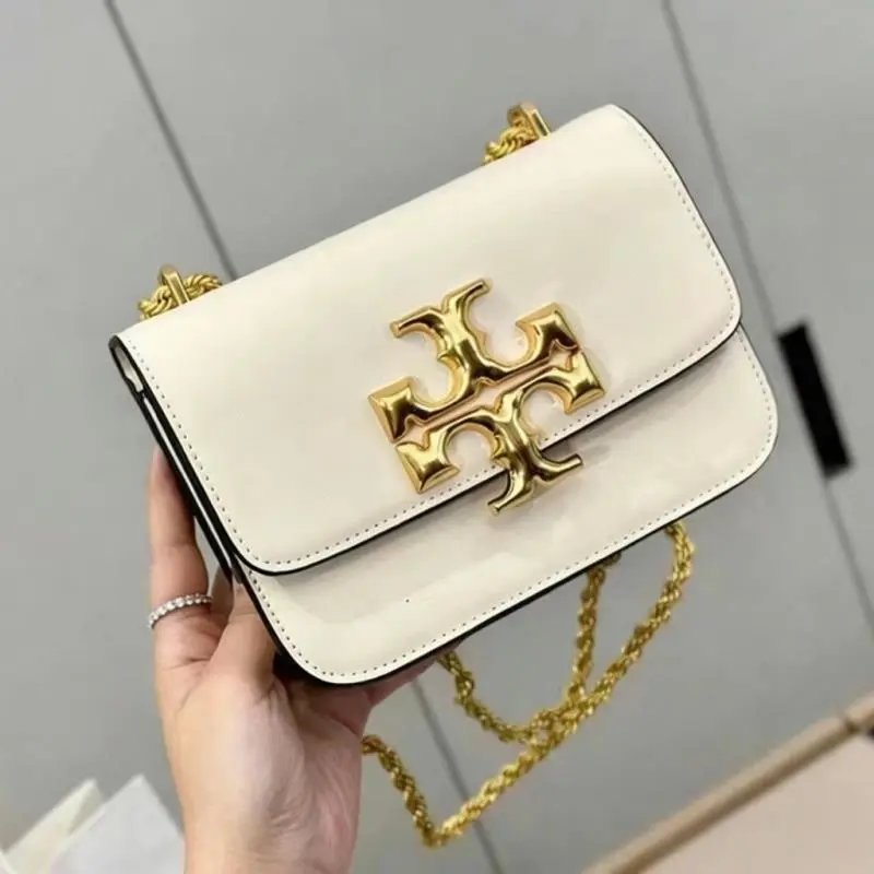 Tory Burch Crossbody Bags Double T Logo Chain — White gift box packaging