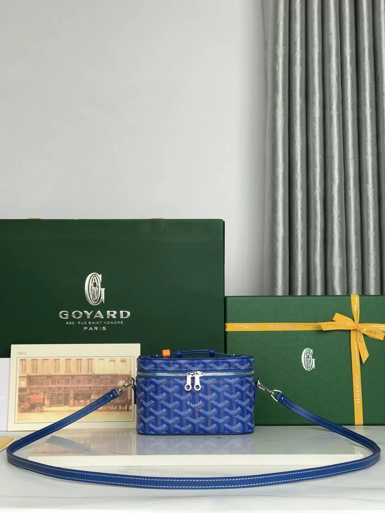 Goyard Crossbody Bags Monogram Zip Cosmetic Case — Sky blue